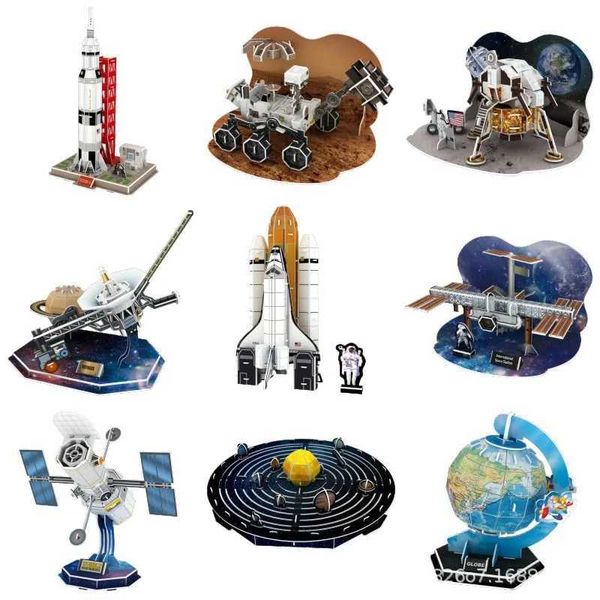 Sets Education 3d Three-dimensional Puzzles Aerospace Space Childrens Globe Handmade Educational Science Toys SZXJ241218