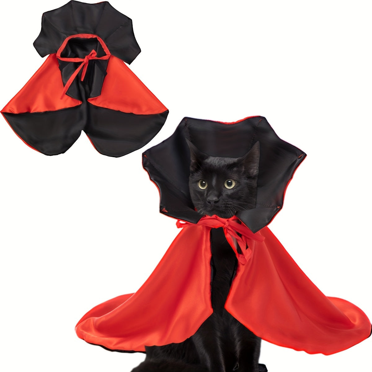 TEMU Halloween Pet Costume - Red Cape Cloak For Small , Adjustable Straps, Cozy , Photo Shoots & Halloween Parties, Halloween Costume, Party Attire,