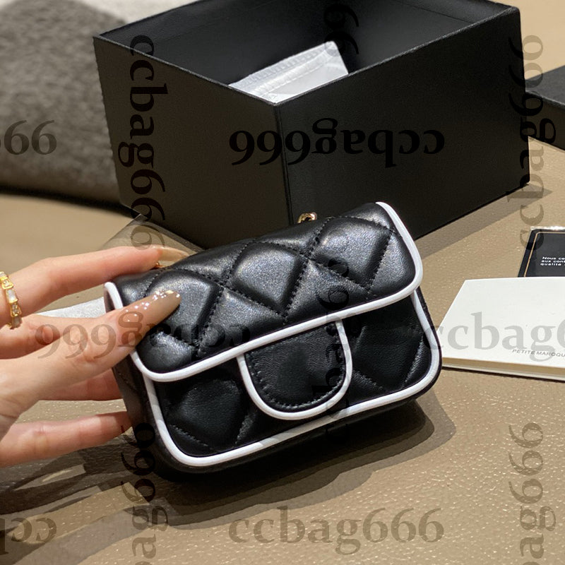 25P Women Designer Panda Series Tiny Nano Mini Lipstick Vanity Bag With Gold Matelasse Chain Crossbody Card Holder Cosmetic Case Outdoor Sac purse 1