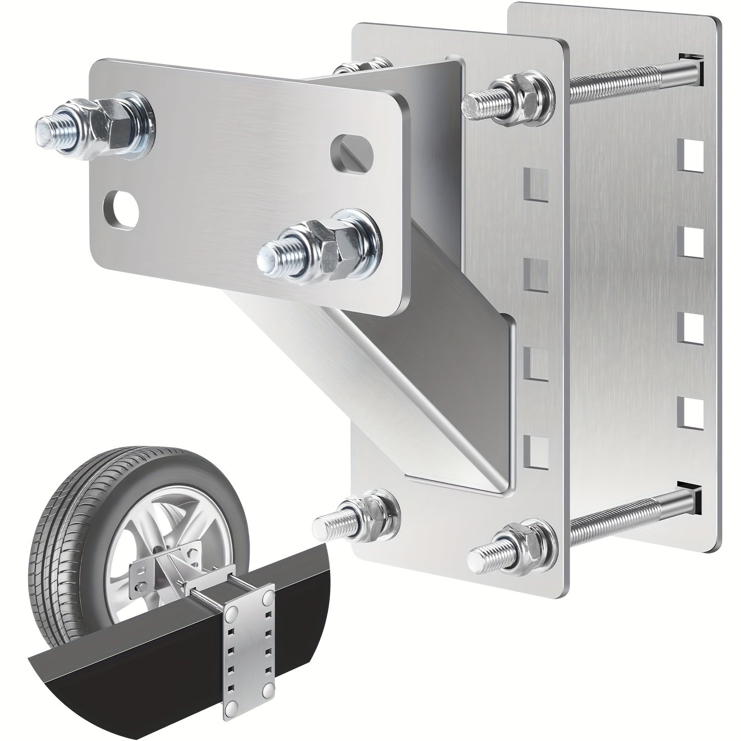 TEMU Stainless Steel Spare Tire Carrier, Spare Tire Mount Trailer Carrier Bracket, Fits 4 & 5 & 6 Lugs ", 4.5", 4.75", 5" And 5.5" Bolt Patterns, To