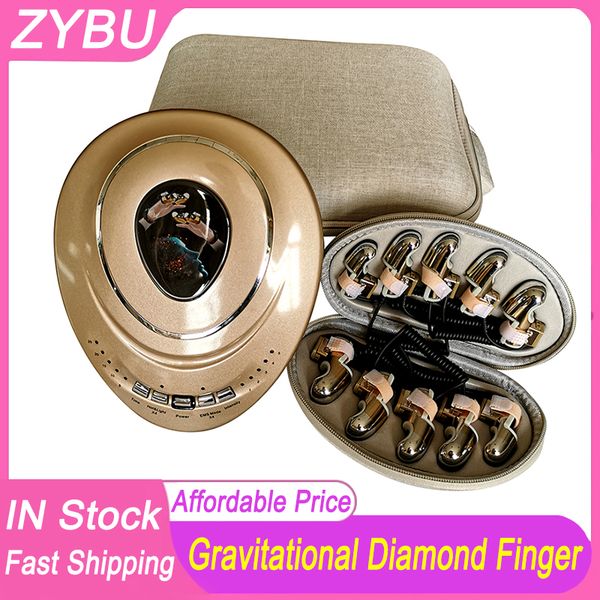 Portable Gravitation Instrument EMS Beauty Machine Micro Current RF Massager Body Massage Face Lifting Magic Diamond Finger Health Care Gold