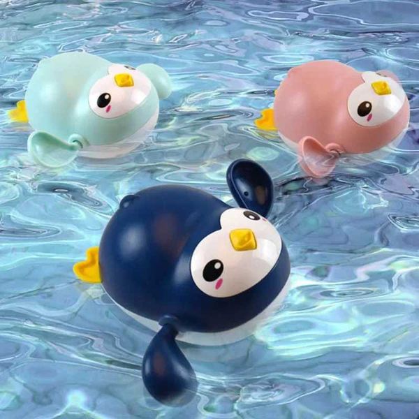 Baby Bath Toys Baby shower toys cute cartoon penguins classic baby water toys baby swimming chains childrens clocks working toys CL250113