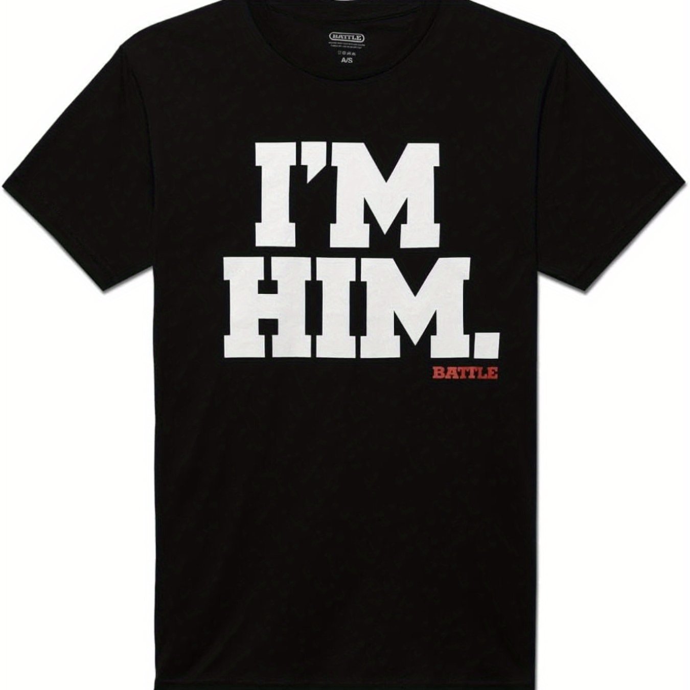 TEMU Sports Graphic T-shirt, 100% Cotton, For Adults & , Comfortable & Stylish Casual Wear, Black With White Lettering, Machine Washable