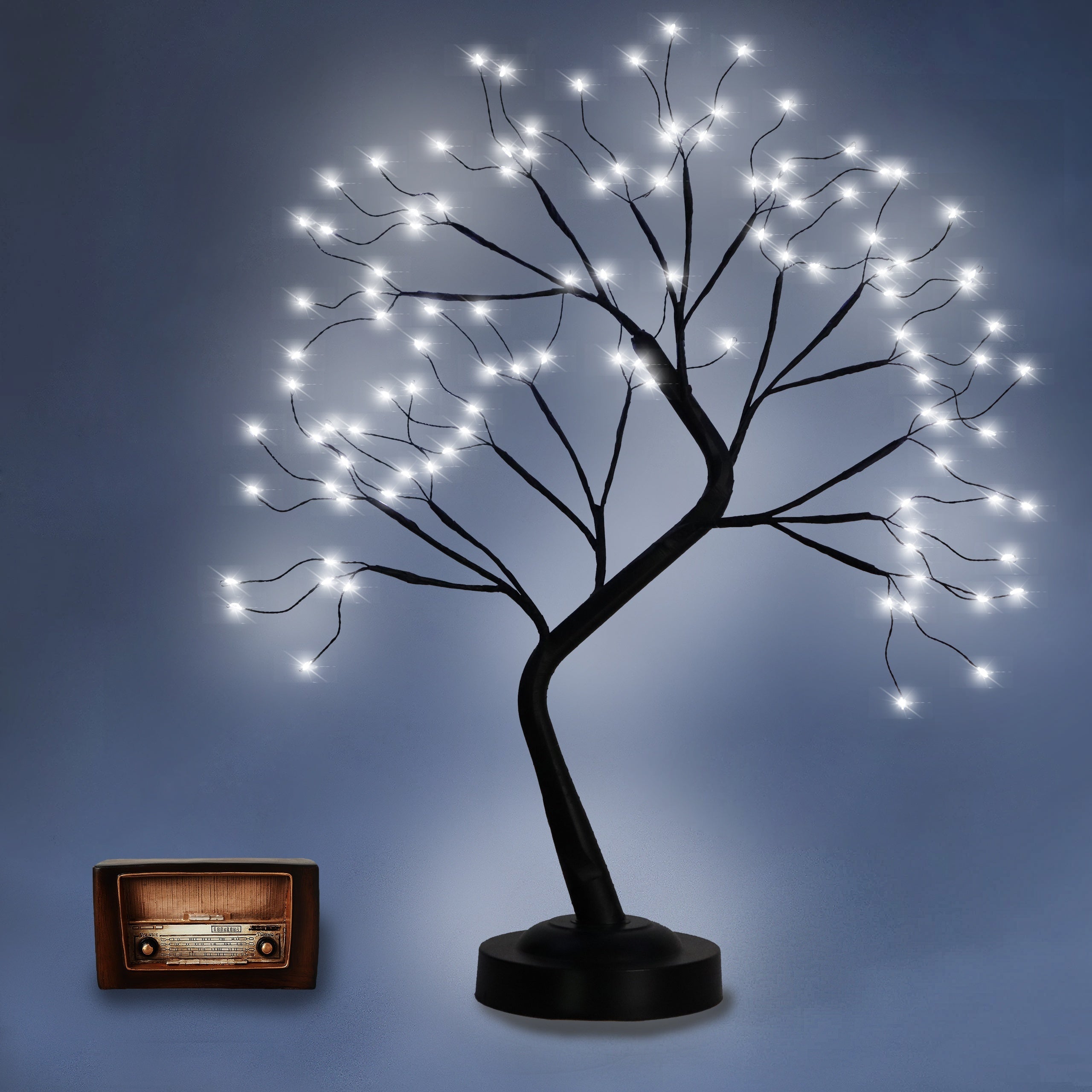 TEMU 20 Inch Tabletop Fairy Tree Light, 108 Led Christmas Tree Lamp Lighted Up Branches With 8 Lighting Timer For Room Home Office Halloween Decor,