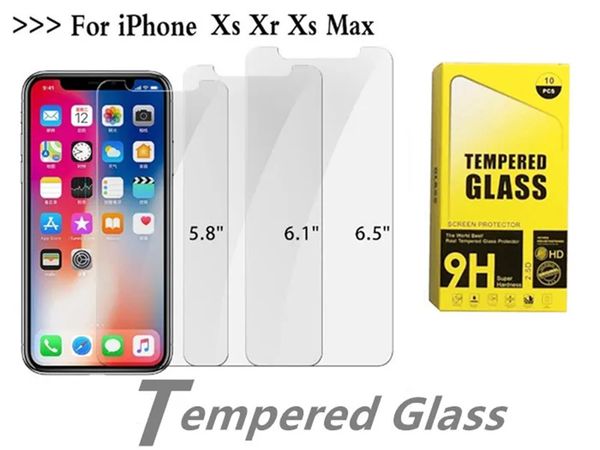 Screen Protector Tempered Glass Film 0.33Mm With Paper Box for iPhone 16 15 14 13 12 11 Pro Max Xs Xr 7 8 Plus Samsung A06 A16 A05 A15 A25 A
