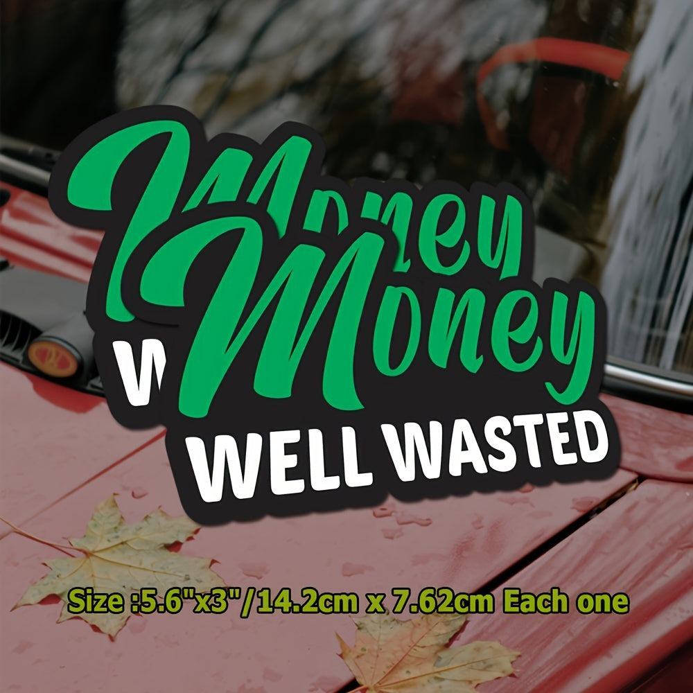 TEMU Money Well Funny Bumper Sticker Vinyl Decal Sticker Humor For Car Truck Suv Window Boats