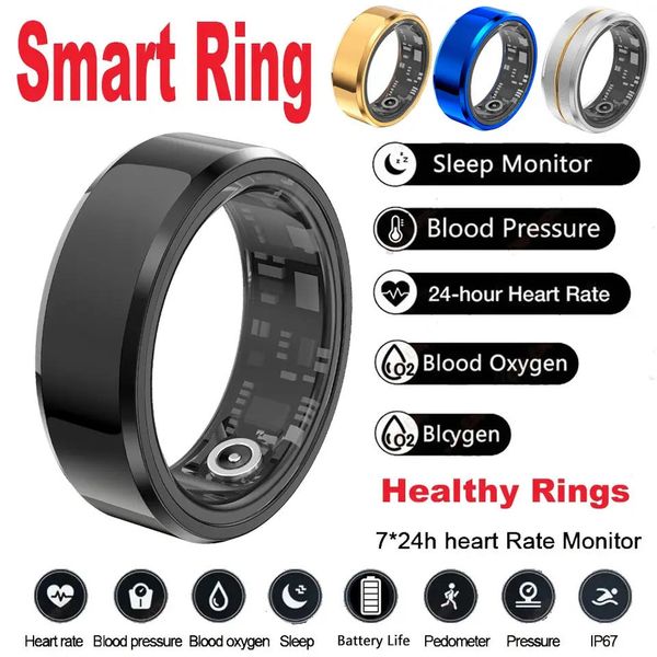 Smart Ring Military Grade Ceramic Health Monitoring Heart Rate Blood Oxygen Sleep Recording Sports Tracker IP68 Waterproof Muti-sport Modes