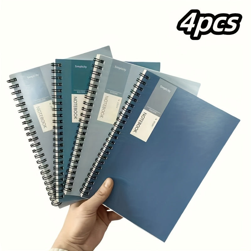 TEMU 4-pack A5 Spiral Notebooks - , Super Thick Lined Pages, Soft Leather Cover For College, High School, Journaling, Art & Daily Use, Notebooks And
