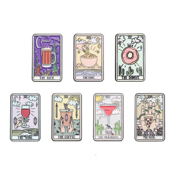 Creative Tarot Card Series Broche Metal Badge Clothing Acessórios