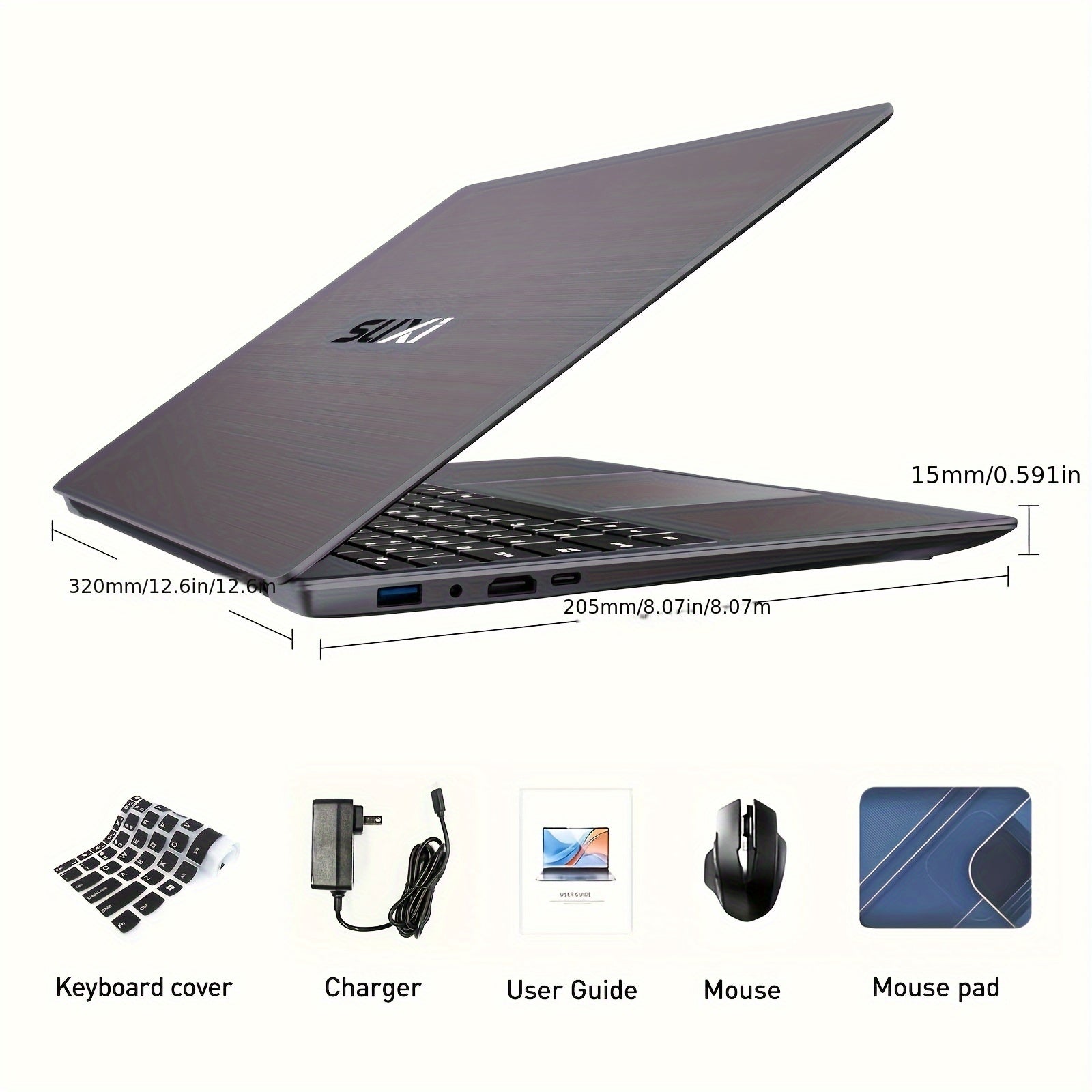 TEMU Suxi Laptops 15.6 Inches 16gb 128gb Ssd Fingerprint Recognition Hd Webcam Ips Screen 1920*1080 Resolution Celeron N5095 Turbo Frequency Up To