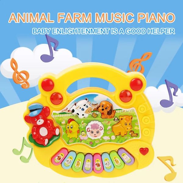 Coolplay Kids Piano Keyboard Toy Animal Farm Musical Game Electric Flashing Instrument Early Educational Toys for Kids Baby Gift 250121