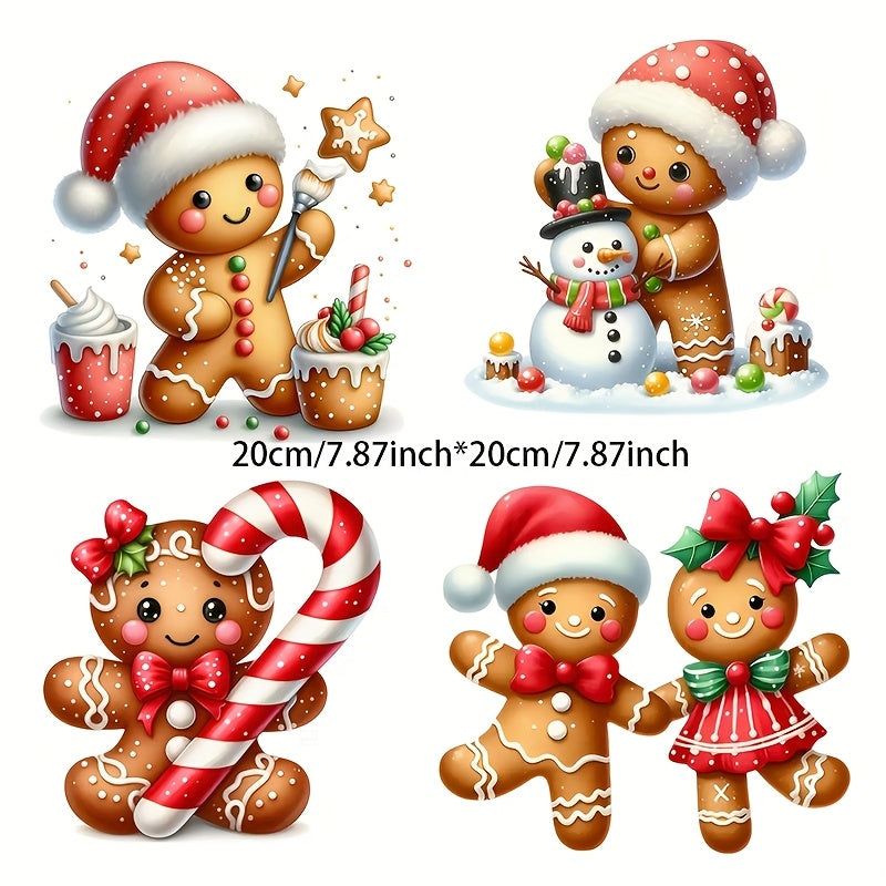 TEMU Christmas Theme Gingerbread For Man Vinyl Decal - 8 Inch Surface Sticker For Cars, Laptops, Trucks, Motorcycles, Windows, Walls - Self-adhesive,