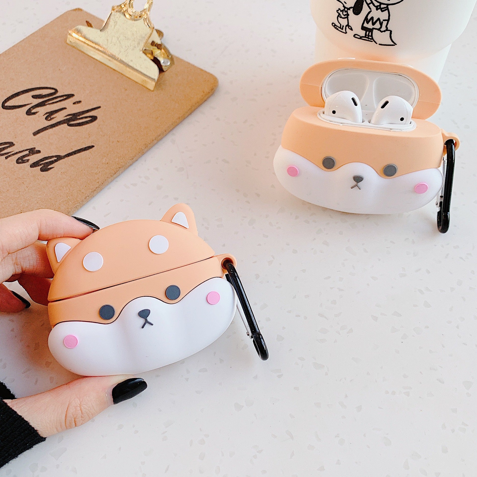 Cute Cartoon Case For Apple Bluetooth Earbuds Headphone Accessories Dog Design Shockproof Protective Wireless Earphones Airpods 1-2-3 Pro Cover Anti