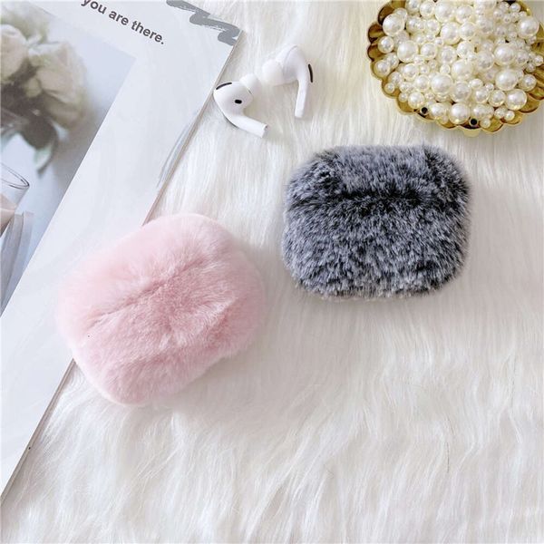 Solid color plush suitable Pro 3rd generation earphone protective cute, simple and creative anti drop case for women