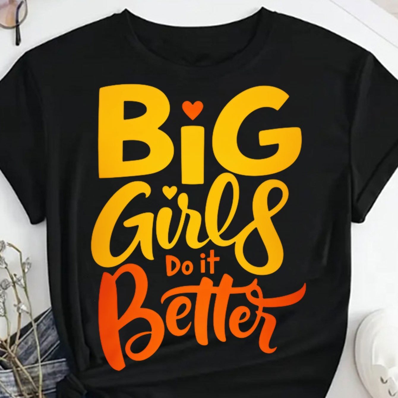 TEMU Plus Size Women's " " Graphic T-shirt - Black With & , 100% Pullover, Casual Summer Short Sleeve Round Neck Tee, Machine Washable, Ladies T