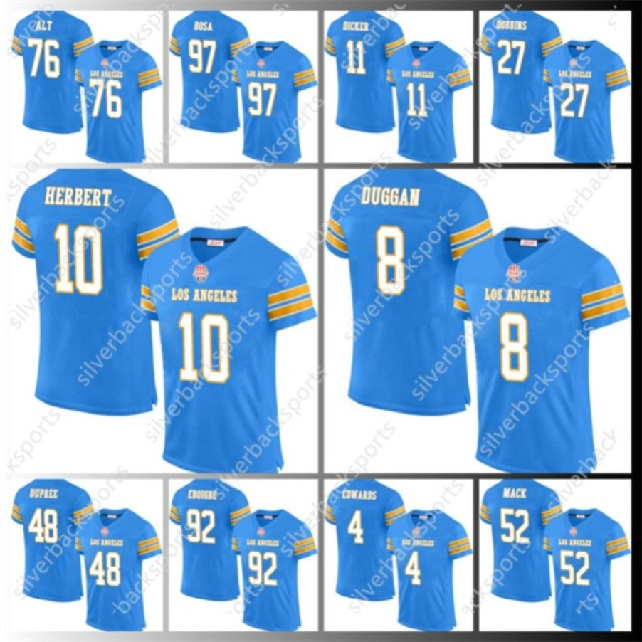 Men-Women-Youth Custom 2024 Football Jerseys Khalil Mack Justin Herbert Keenan Allen Derwin James Jr. Joey Bosa Mike Williams Austin Ekeler J.C. Jac