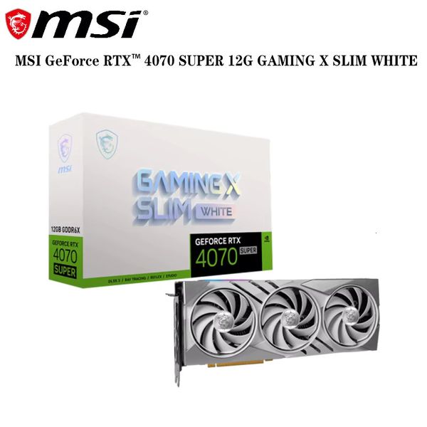Original MSI Authentic GeForce RTX 4070 SUPER 12G GAMING X SLIM WHITE Three Fan Gaming Computer Graphics Card