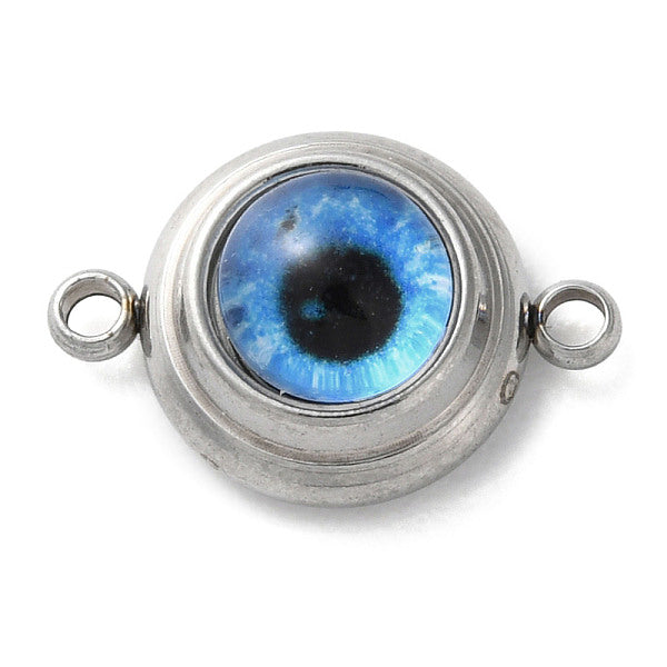 304 Edelstahl & Acryl blaue Böse Augen Verbindungsstück Charms