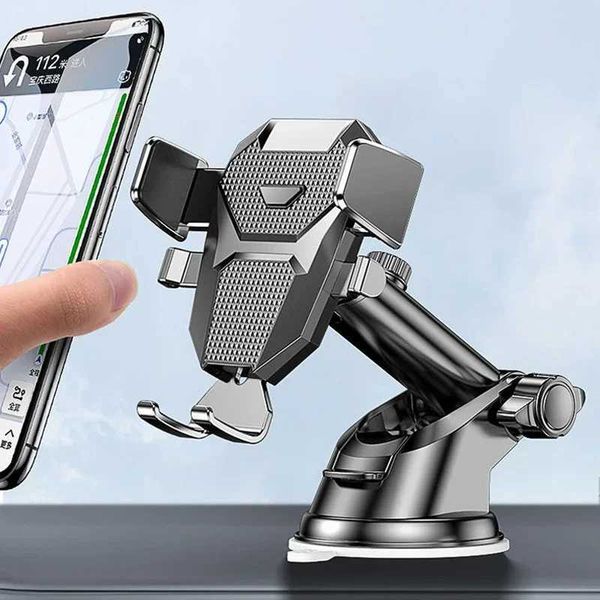 2024 New Universal Suction Cup Car Phone Stand 360 Windproof Cover Car Dashboard Mobile Battery Port Stand Suitable for 4.0-7 inch Smartphon