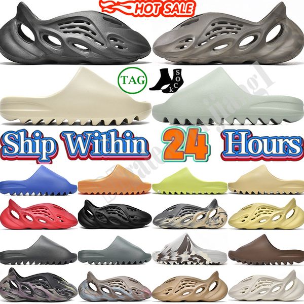 Designer Slippers Slides Foam Runners Men Slider Vermillion Mineral Blue Onyx Pure Ochre Runer Bone Resin Clay Moon Rnbber Graffiti Clog Och