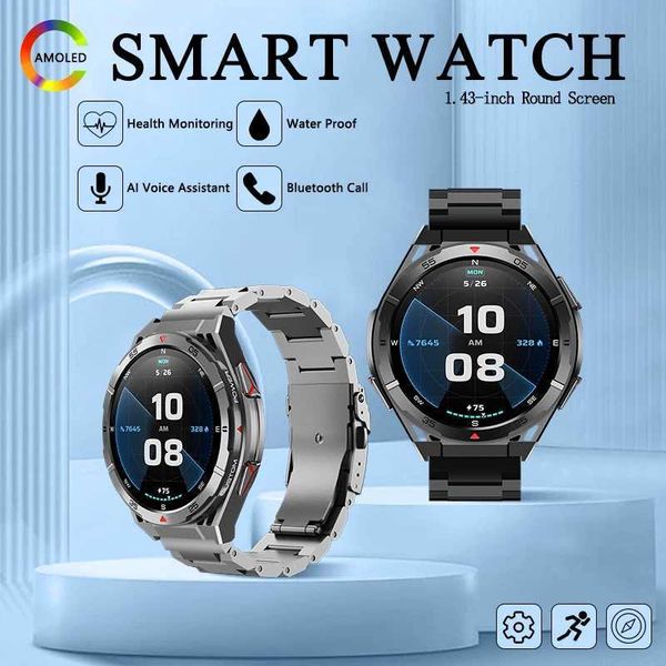 New 24-hour health monitoring smartwatch AMOLED high-definition screen always displays BT call 3AMT waterproof GPS smart sports watch T24121