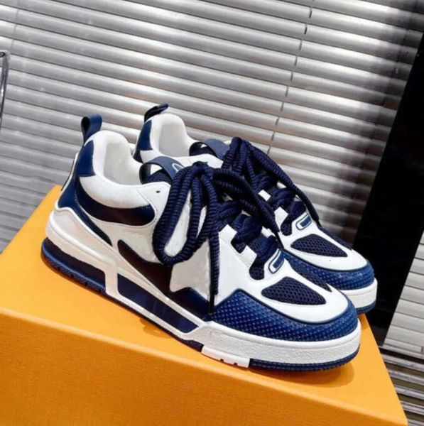 Dress Shoes Thick soled Casual shoes women platform Travel leather lace-up sneaker cowhide fashion lady Letters Flat designer Running Traine