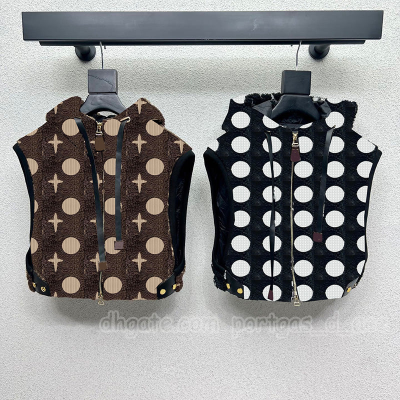 Luxury Women Blossoming Lambskin Vest Jacket Designer Contrast Color Hooded Sleeveless Jackets Autumn Spring Street Style Tank Outerwear