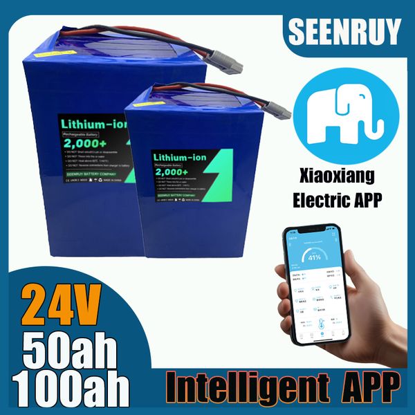 24V 50AH 100AH rechargeable Lithium Battery Li-ion with BMS 50A 80A 100A 120A for wheelchair motorcycle forklift golf cart