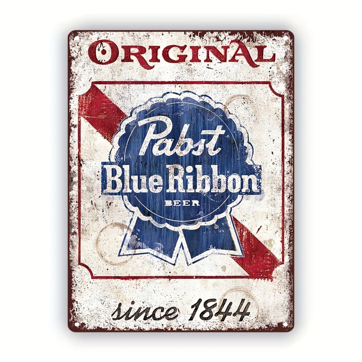 TEMU Decor - Local Blue Ribbon Beer Tin Sign - Heavy-duty Iron Metal Wall Plaque With Pre-drilled Holes - Retro Brewery Decoration For Man Cave, Bar,