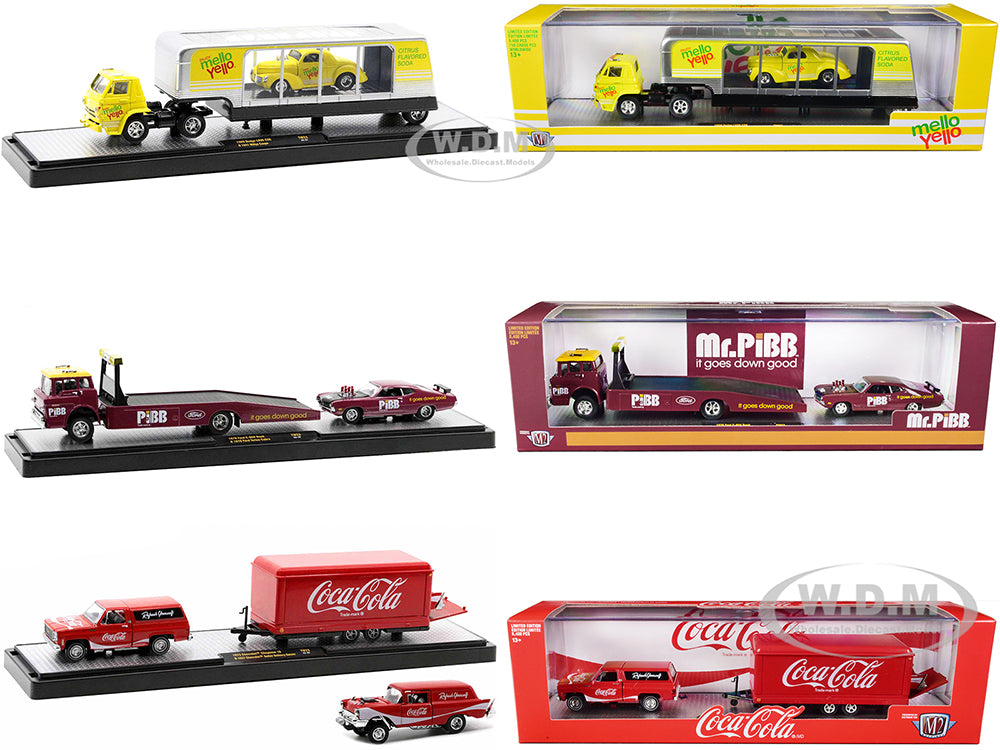 Auto Haulers "Soda" Set of 3 pieces Release 23 Limited Edition to 8400 pieces Worldwide 1-64 Diecast Models by M2 Machines