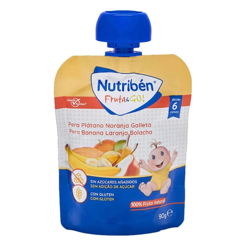 Nutribén Fruit & Go! Pære, banan, appelsin og kjeks 90 g