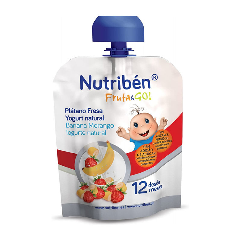Nutribén Fruit & Go banan, truskawka i jogurt naturale 90 gr