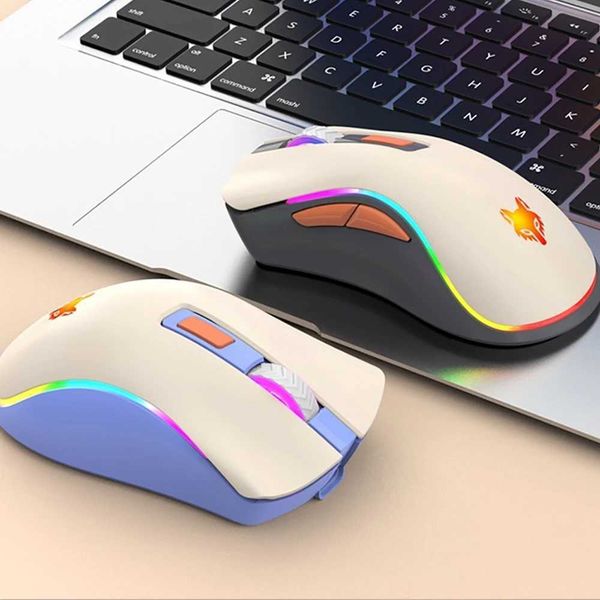 Mice Dual mode 2.4G wireless Bluetooth mouse charging silent lighting mouse for PC laptop Office games CL241230