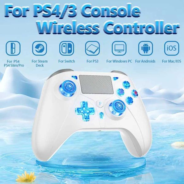 Game Controllers Joysticks For 4 3 BT Wireless Controller No Delay 6-Axis Dual Vibration Joysticks Gamepad PC Gaming Remote Control W- Turbo