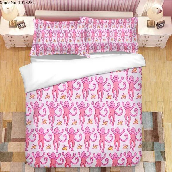 sets Pink Roller Rabbit 3D Printed Duvet Covers cases Comforter Bedding Set Bedclothes Bed en T230217