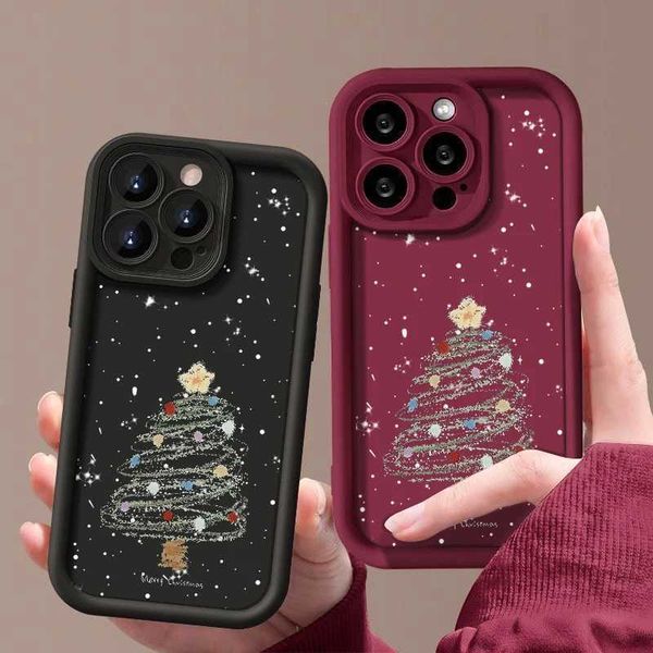 Christmas tree printing soft TPU phone case suitable for iPhone 15 16 Pro Max 14 Plus 13 12 11 Pro Max 7 8 XR X XS SE shockproof phone cover
