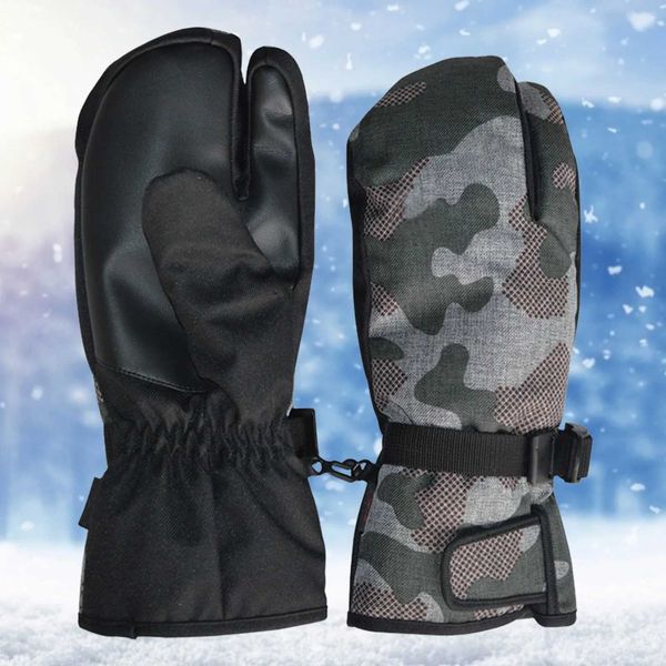 3 Fingers Ski Gloves Men Women Winter Fece Waterproof Windproof Snow Ski Mittens Touch Screen Warm Skiing Snowboarding GlovesXJ241107