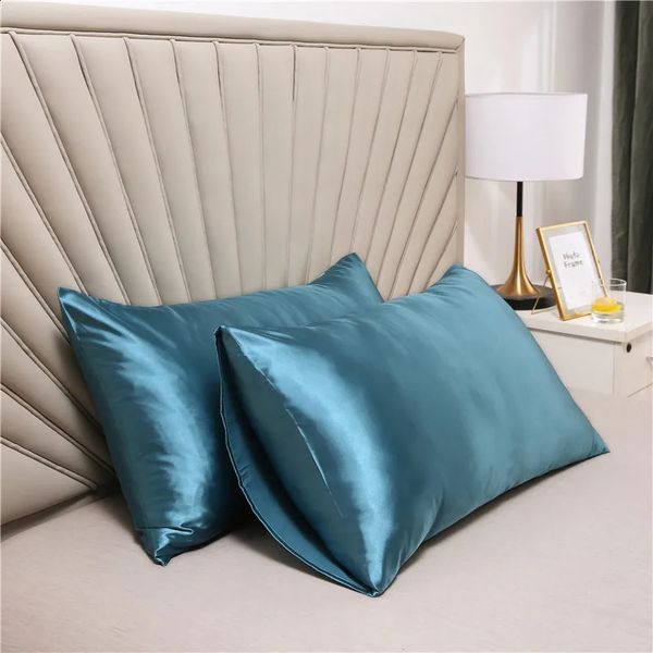Pillow Case Silk pillowcases white black gray blue bedding decorative satin hair beauty pillowcases and comfortable home bedding 240829