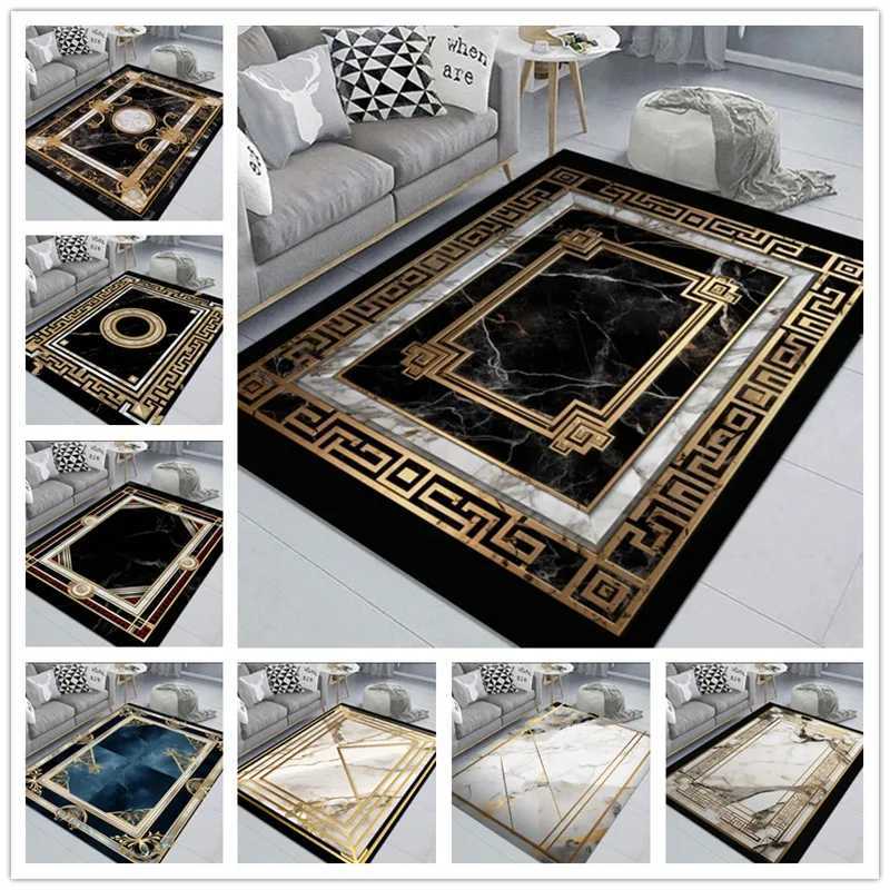 Black Gold ical Carpets for Living Room Non Slip Soft Sofa Coffee Table Area Decor Rug Washable Bedroom Kitchen Floor MatXJ241101