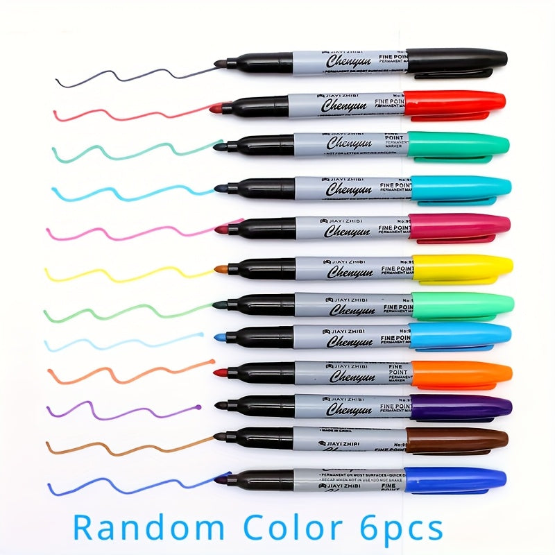 TEMU Vibrant Fine Tip Permanent Markers - Durable & Long-lasting, Ideal For Classroom, Office, And Kitchen Use