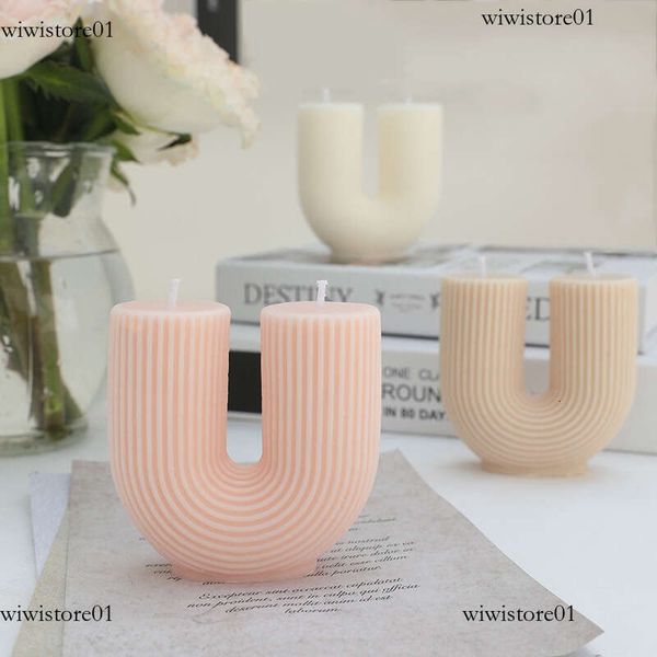 Wholesale Home Decorative Candle U-Shaped Geometric Scented Candles Ins Popular Rainbow Bridge Room Decor Aroma Candles Decor 11F