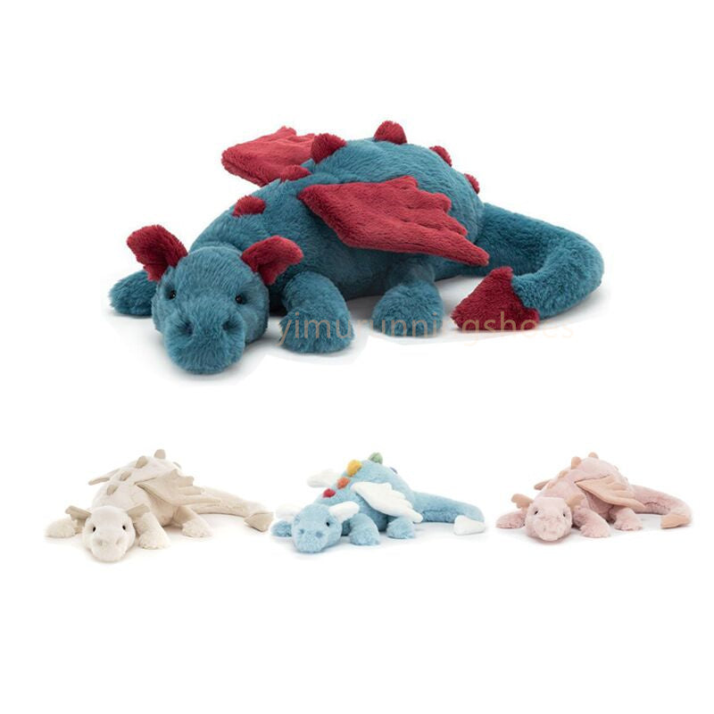 New Dragon Plush Toys Stuffed Dinosaur Flying Wings White Pink Green Blue Dragons PLushies Dolls Birthday Gift for Boy
