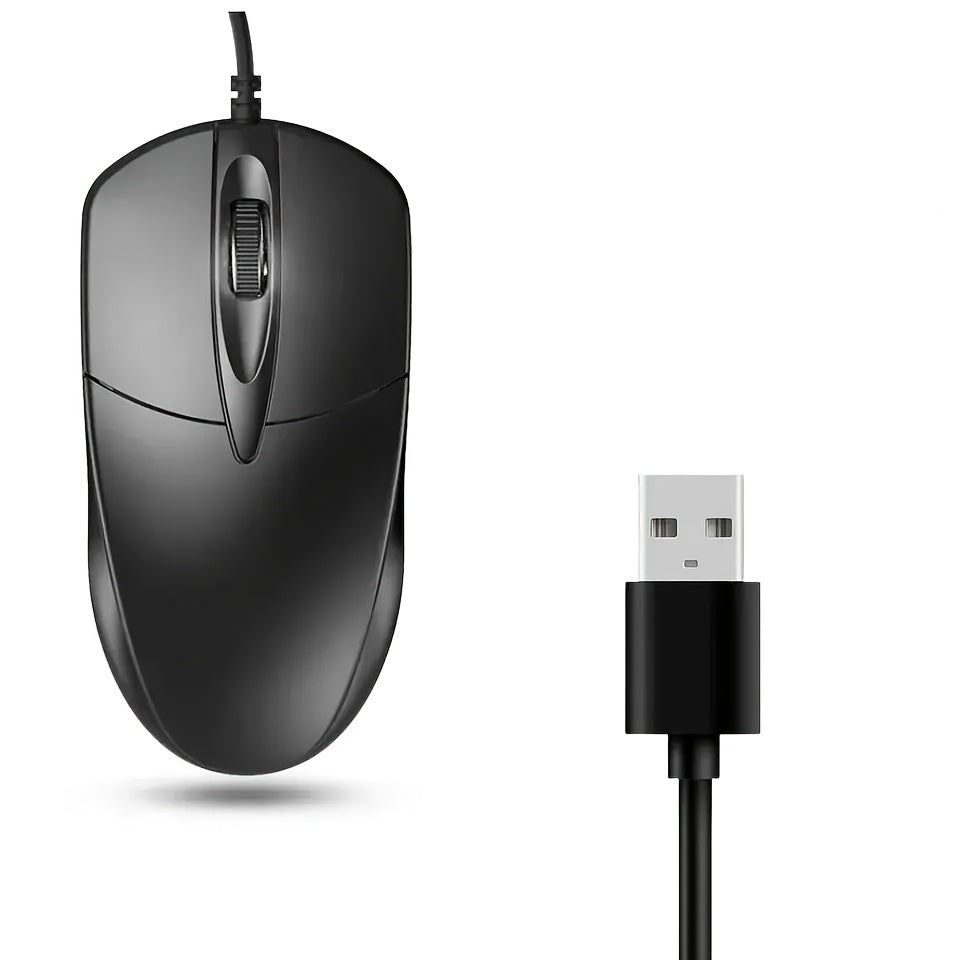 TEMU 1pc Wired Usb Optical Mouse, 1200dpi , Smooth Movement On , Anti-slip Roller, Compatible With Pc, Notebook, Desktop - Plastic, Wheel-mouse, No