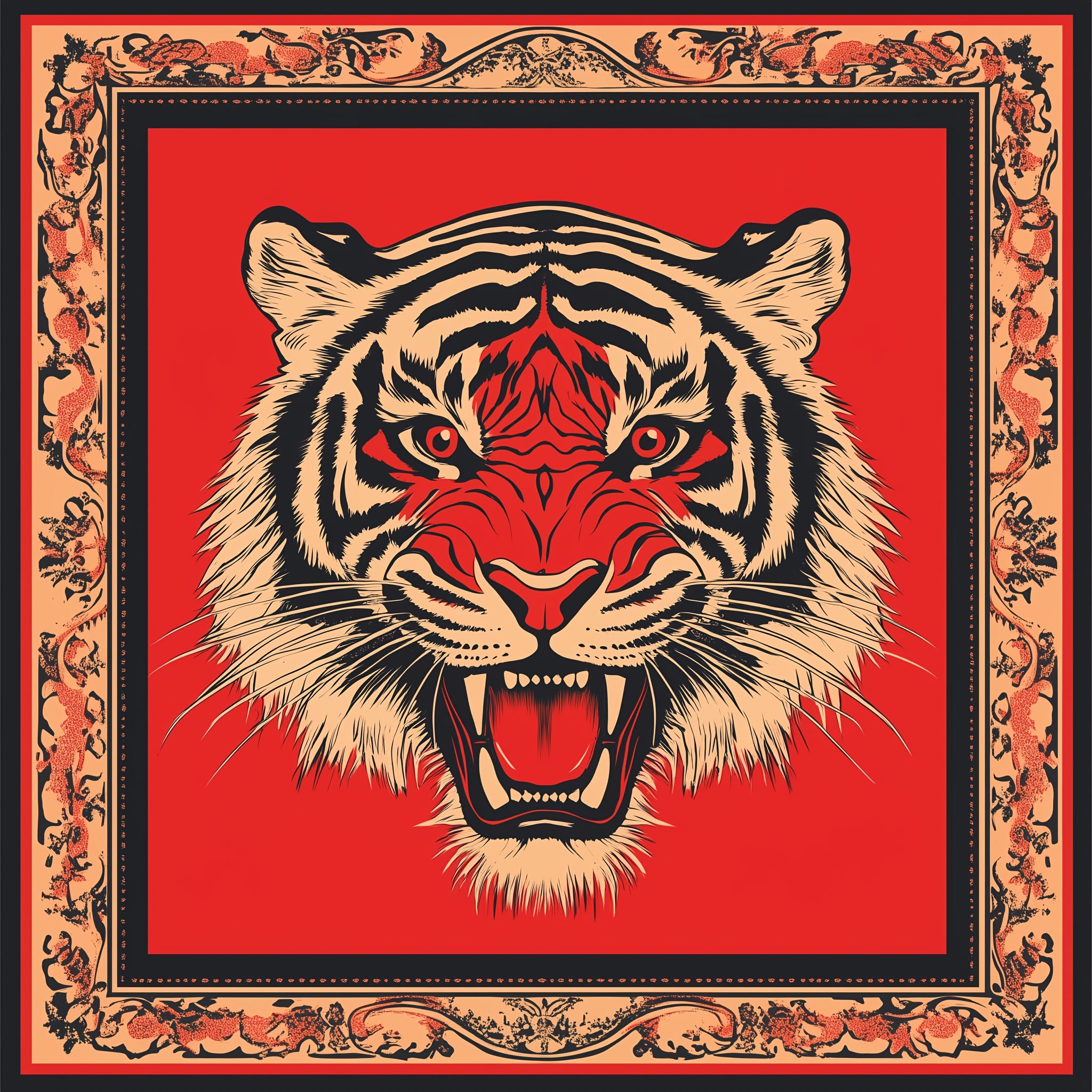 TEMU -head Scarf With Vibrant Red And - Machine Washable Polyester, Traditional Chinese-inspired Patterns, Formal And Casual Attire, Stylish Headwear