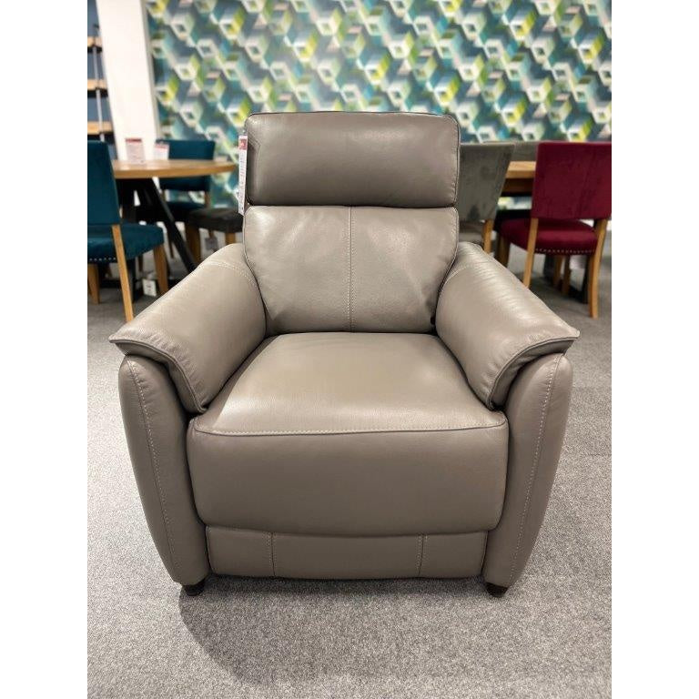 Auckland Power Recliner Chair in Elephant Grey Leather