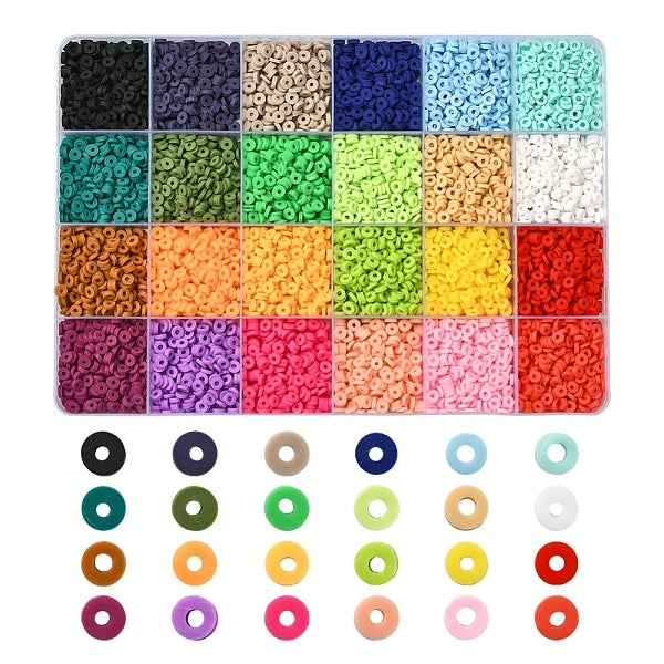 8400Pcs 24 Colors Handmade Polymer Clay Beads