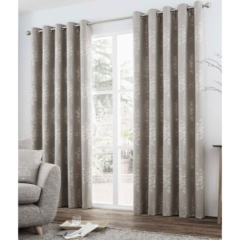 Curtina Elmwood Curtains - Stone - 90x72