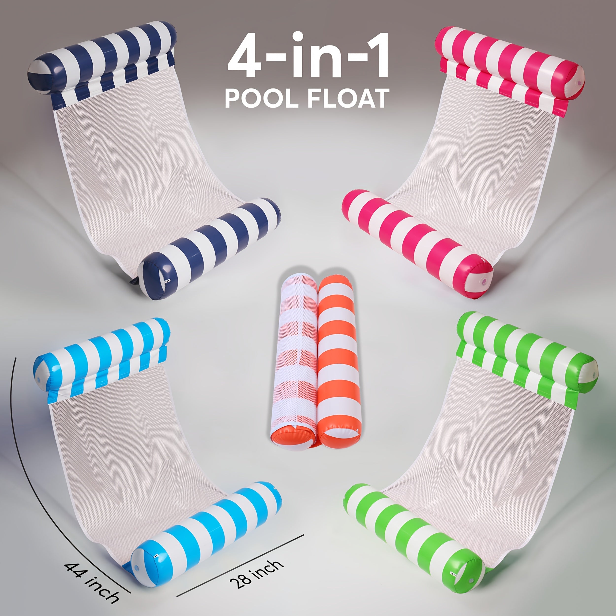 TEMU 5pcs Inflatable Pool Floats For Adults-heavy Duty Floating Bed (hammock, Lounge Chair, & ), Mesh Seat & Travel- - Best Beach, Lake &tanning