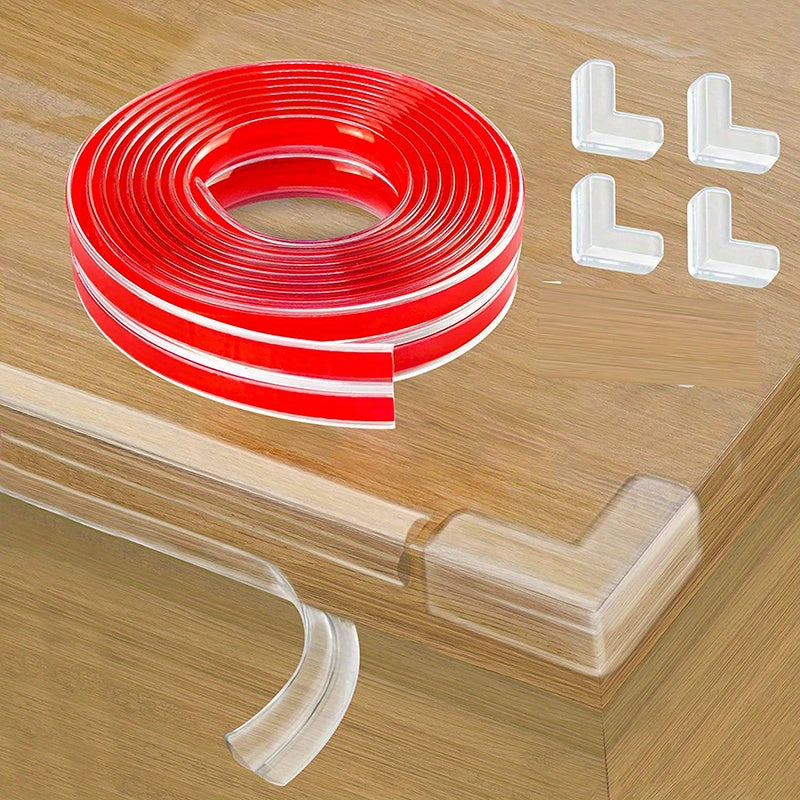 TEMU 78.7inch Baby Proofing Strip - 4pcs Silicone Corner Protectors For Furniture, Cabinets, Fireplace & Tables - Upgraded Pre-taped Adhesive!