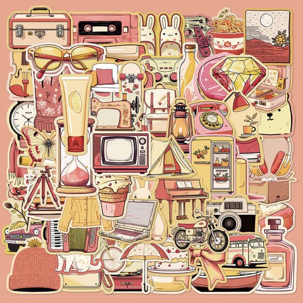 60 sheets of Xiaoqing new cute minimalist pattern stickers, lage, notebook, water cup decoration, waterproof stickers